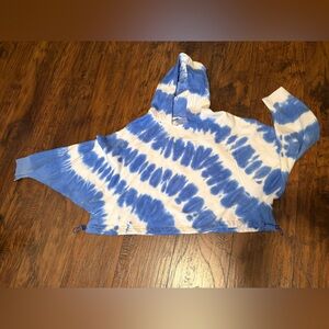 DSG Blue and White crop Hoodie